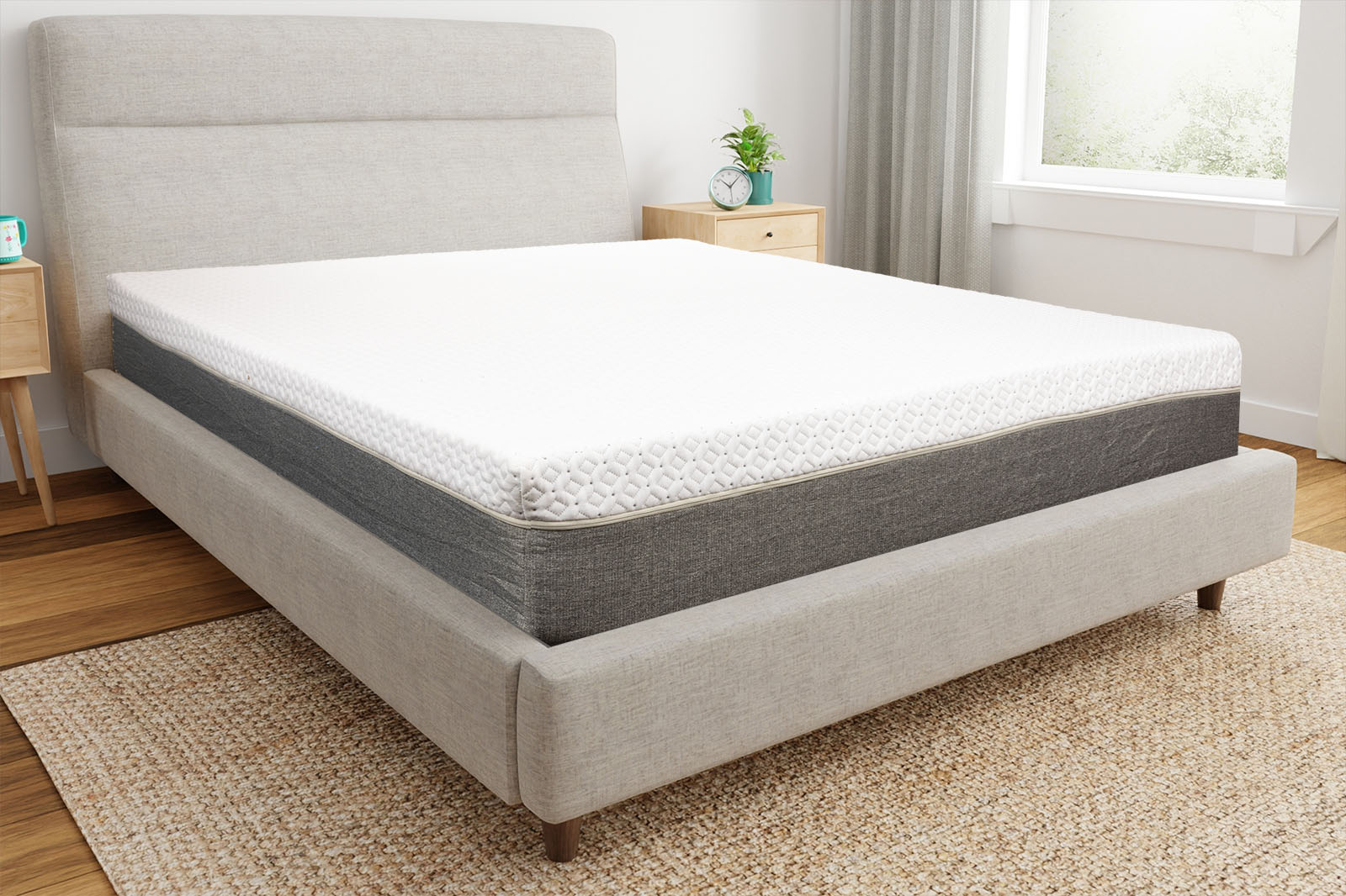EndyCornerAngle MattressReviewscom The Endy mattress in a bed frame corner angle