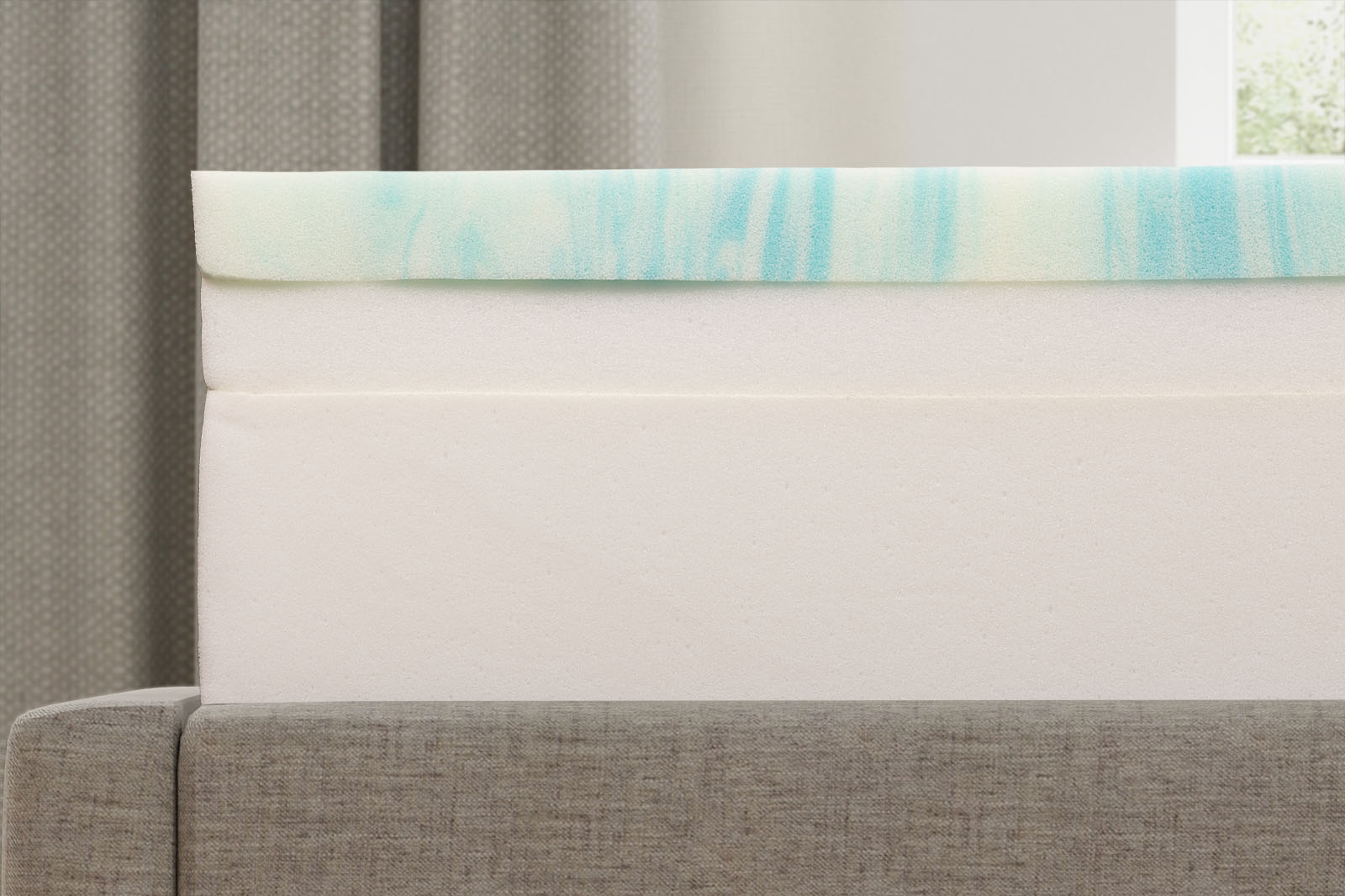 SilkSnowInternalsSide MattressReviewscom A photo taken from a side angle of the internal layers of the SS mattress