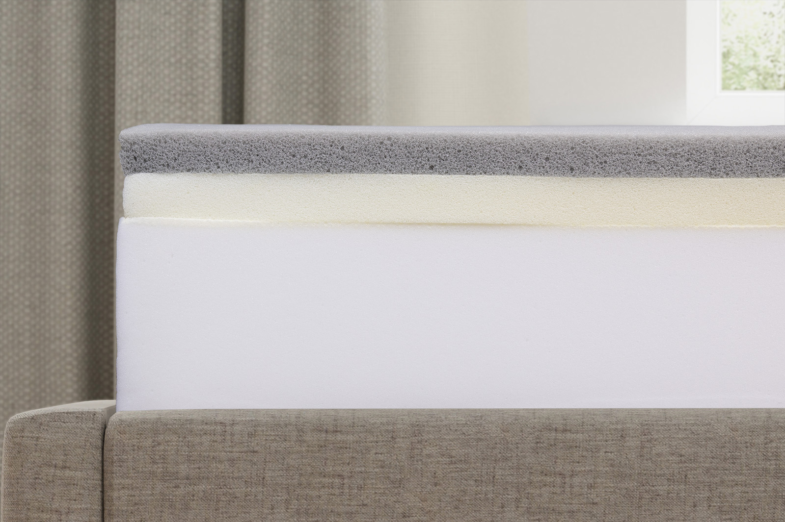 TheCasper2025InternalsSide MattressReviewscom Side view of The Casper mattress internal layers